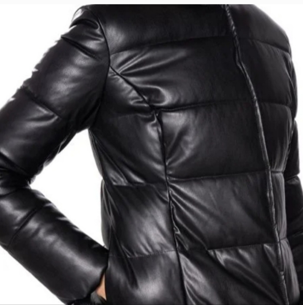 AKIRA Black Puffer Jacket with Faux Fur Accents - Picture 2 of 6